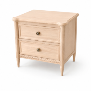 linton white oak 2 drawer bedside table