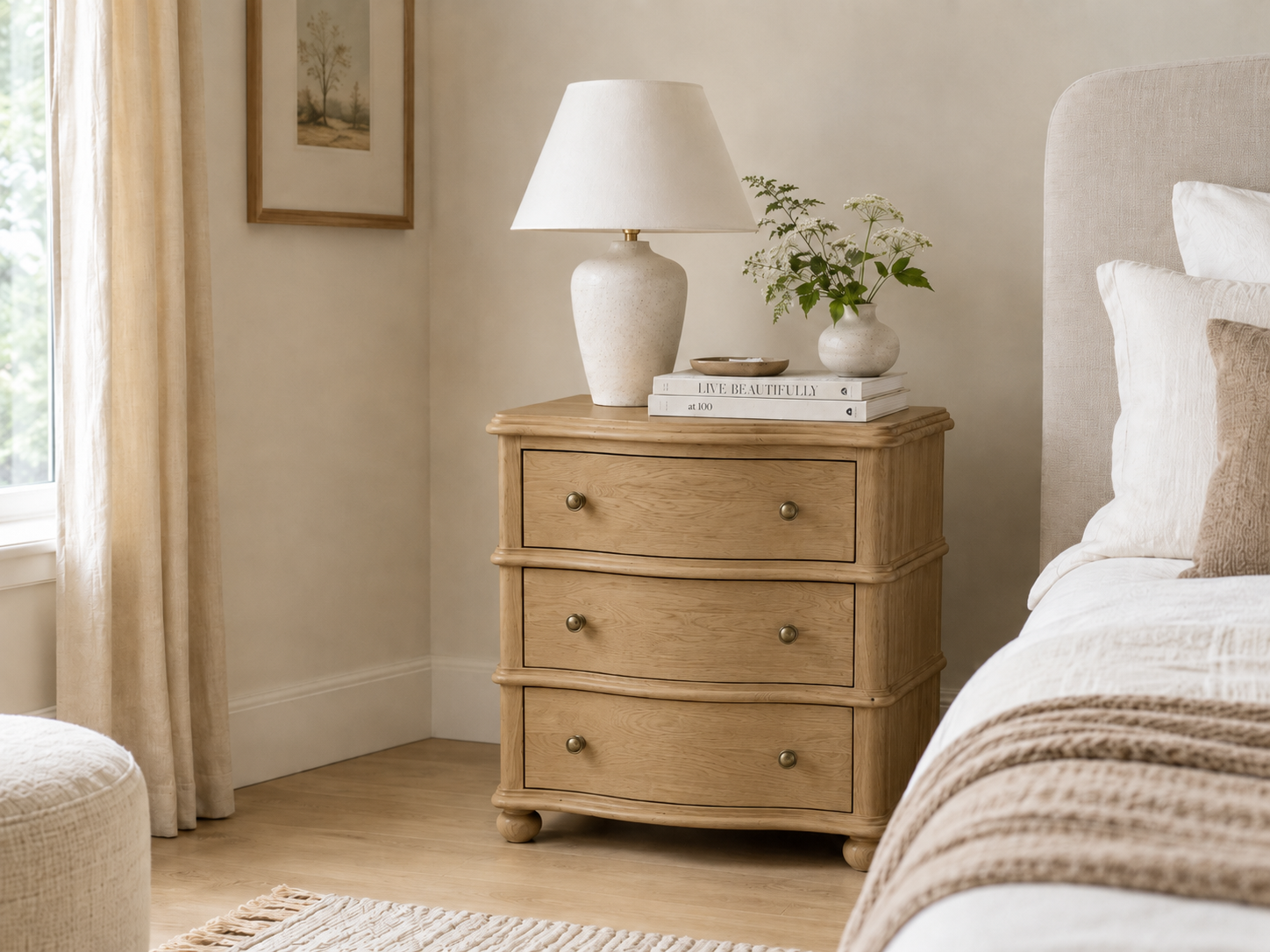 marlow white oak 3 drawer bedside table marlow white oak 3 drawer bedside table