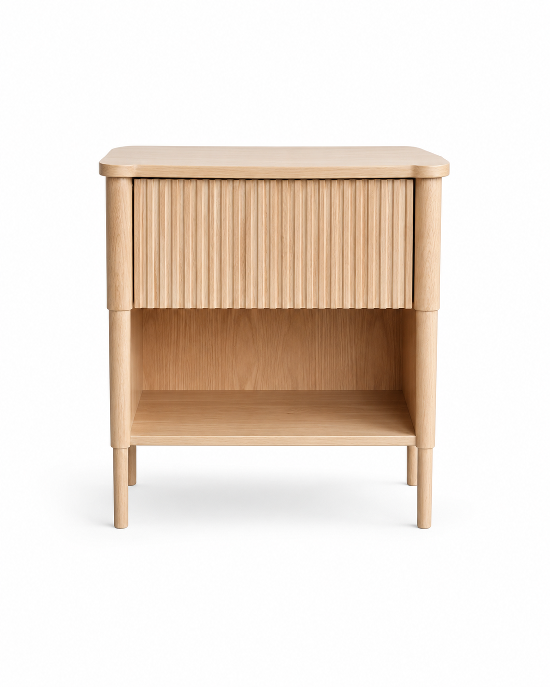 vera white oak fluted side table vera white oak fluted side table
