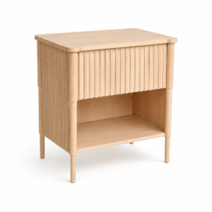 vera white oak fluted side table