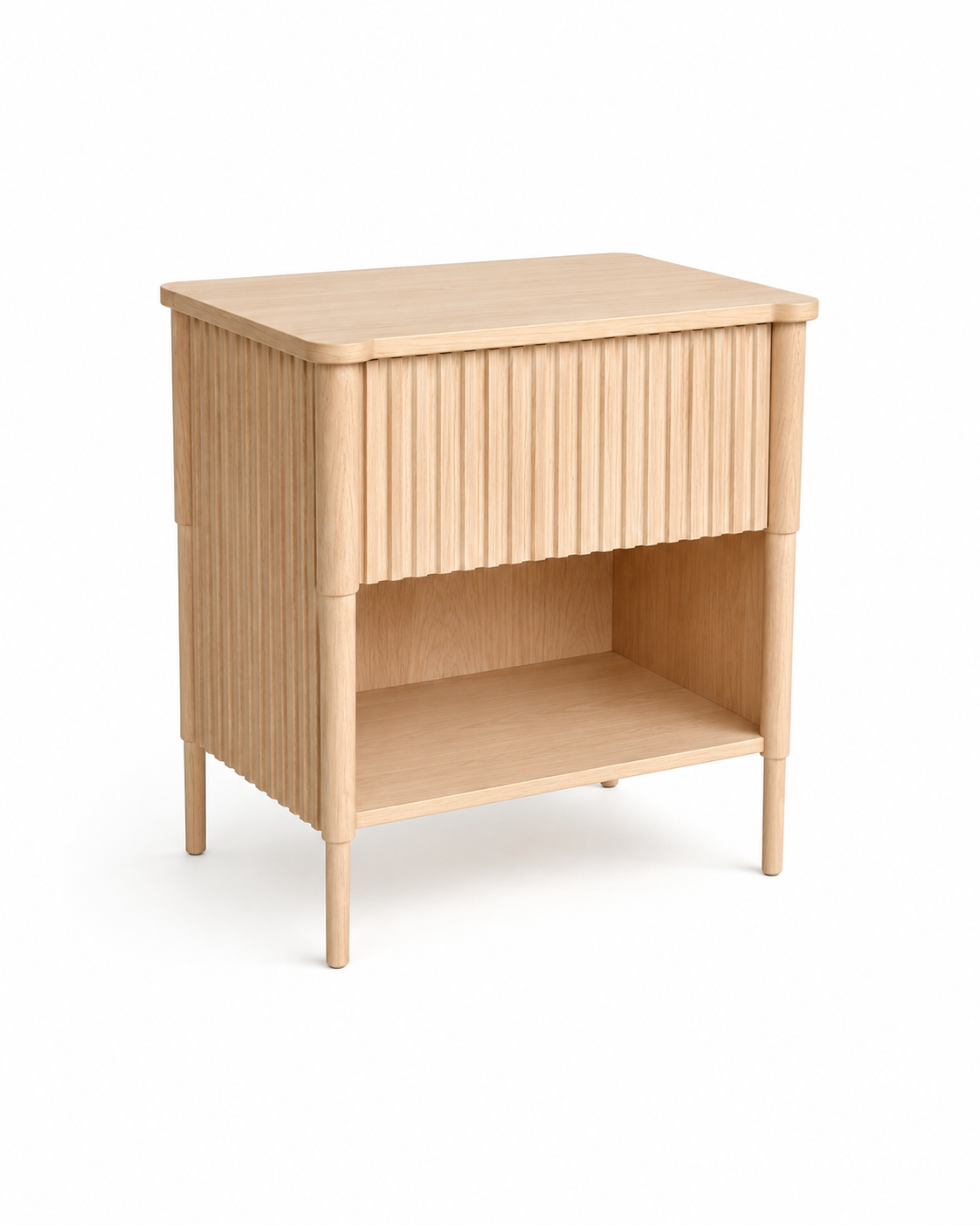 vera white oak fluted side table vera white oak fluted side table