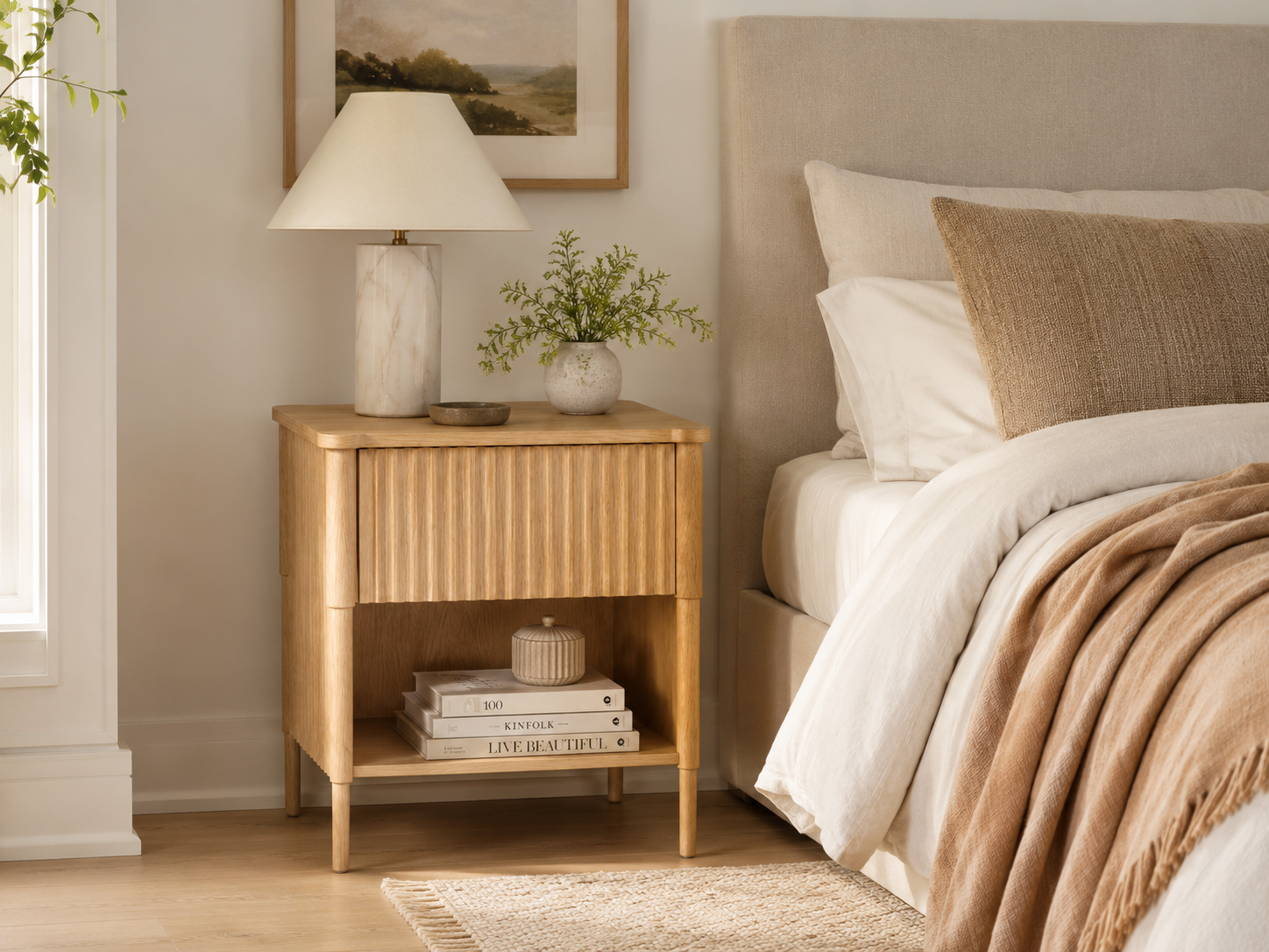 vera white oak fluted side table vera white oak fluted side table