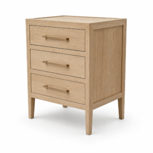 avel white oak 3 drawer side table