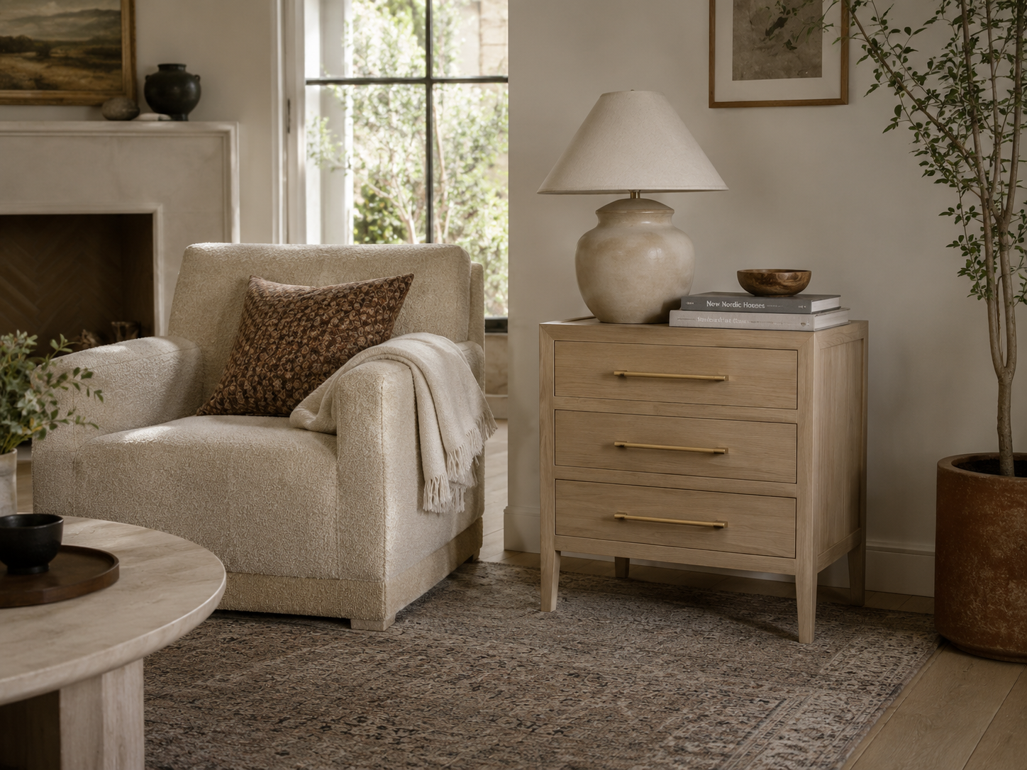 avel white oak 3 drawer side table avel white oak 3 drawer side table