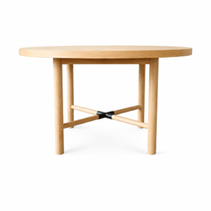 nola round white oak dining table