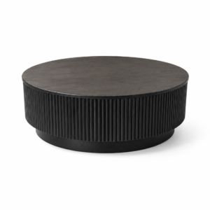 noir fluted white oak coffee table