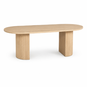 asher oval white oak dining table