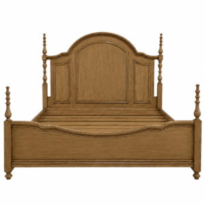 camille white oak panel bed