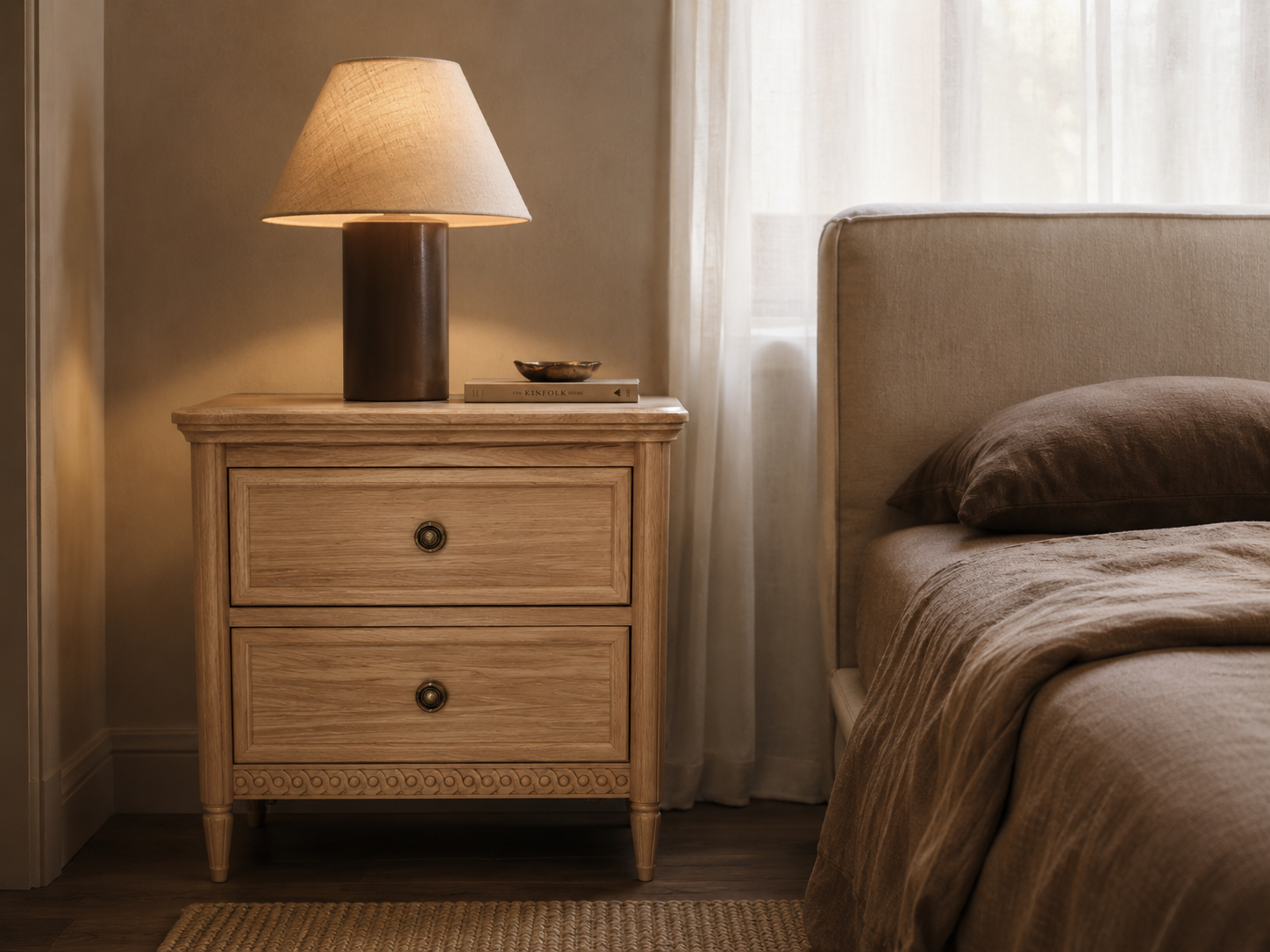 linton white oak 2 drawer bedside table linton white oak 2 drawer bedside table