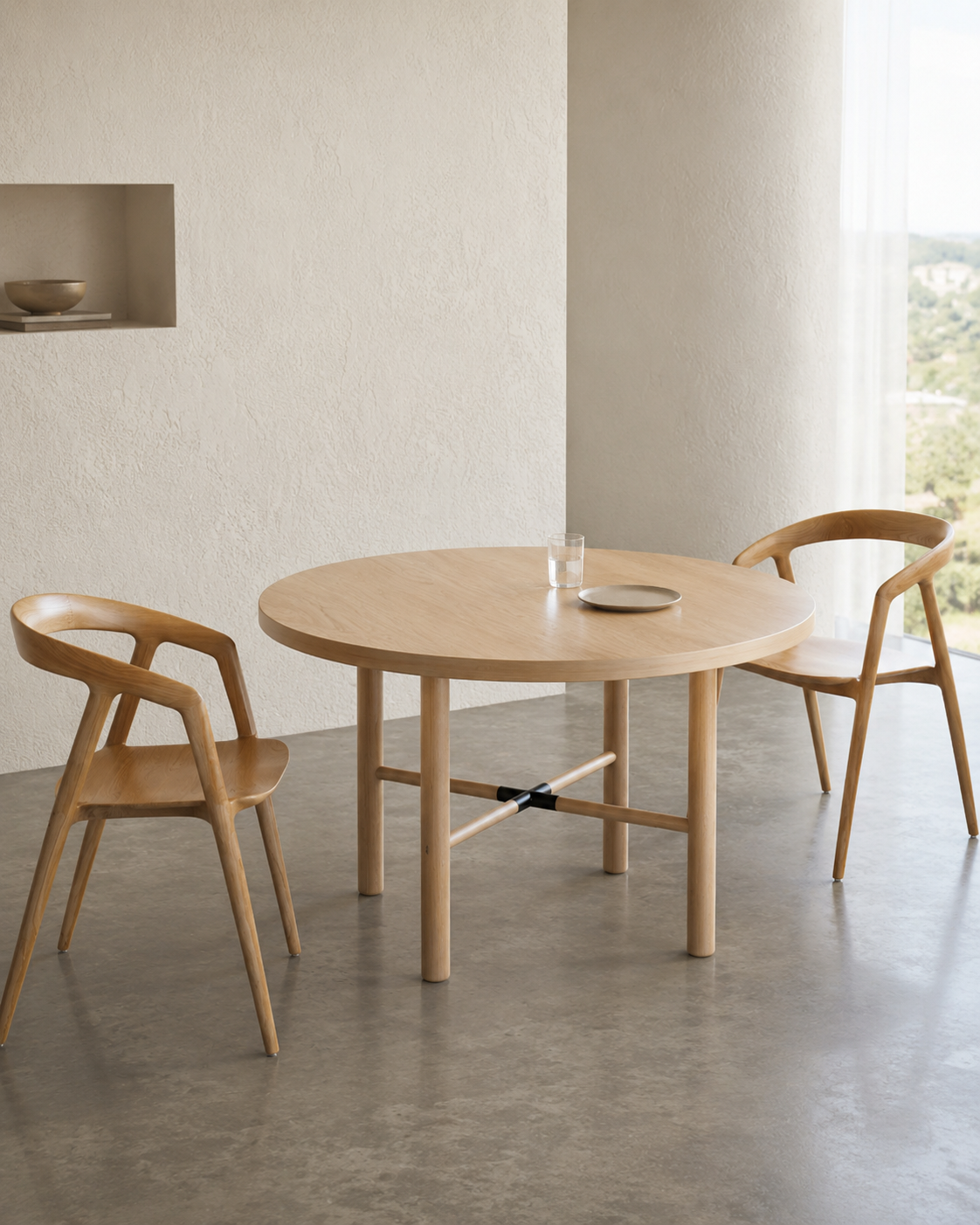 nola round white oak dining table nola round white oak dining table
