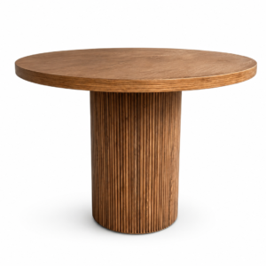 soren round white oak dining table