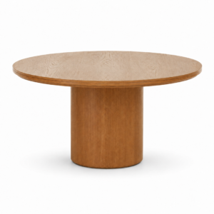 hollis round white oak dining table