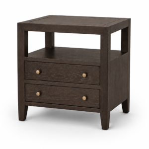 Milo 62cm Two Drawer White Oak Bedside Table