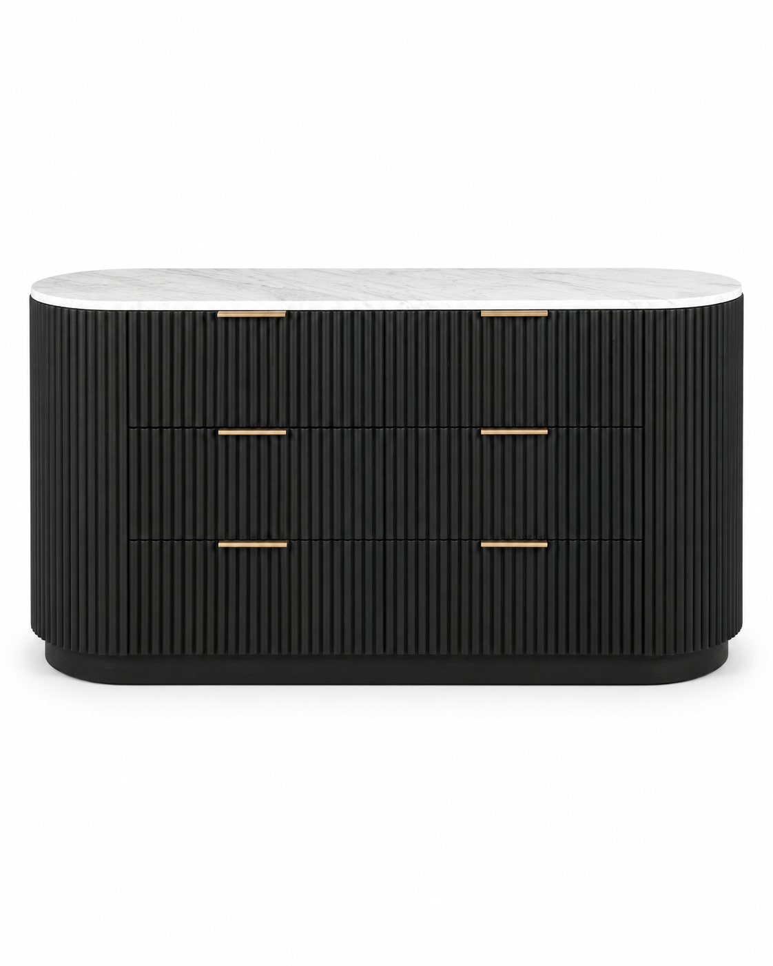 Luna 150cm Fluted White Oak Marble Top Sideboard - Image 2