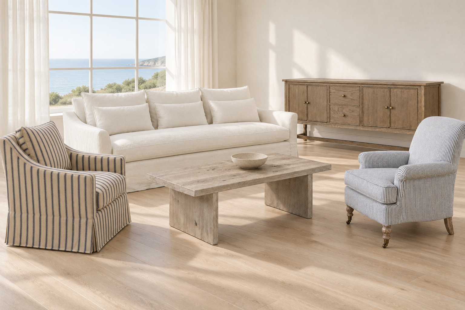 Redford 180cm White Oak Sideboard - Image 4