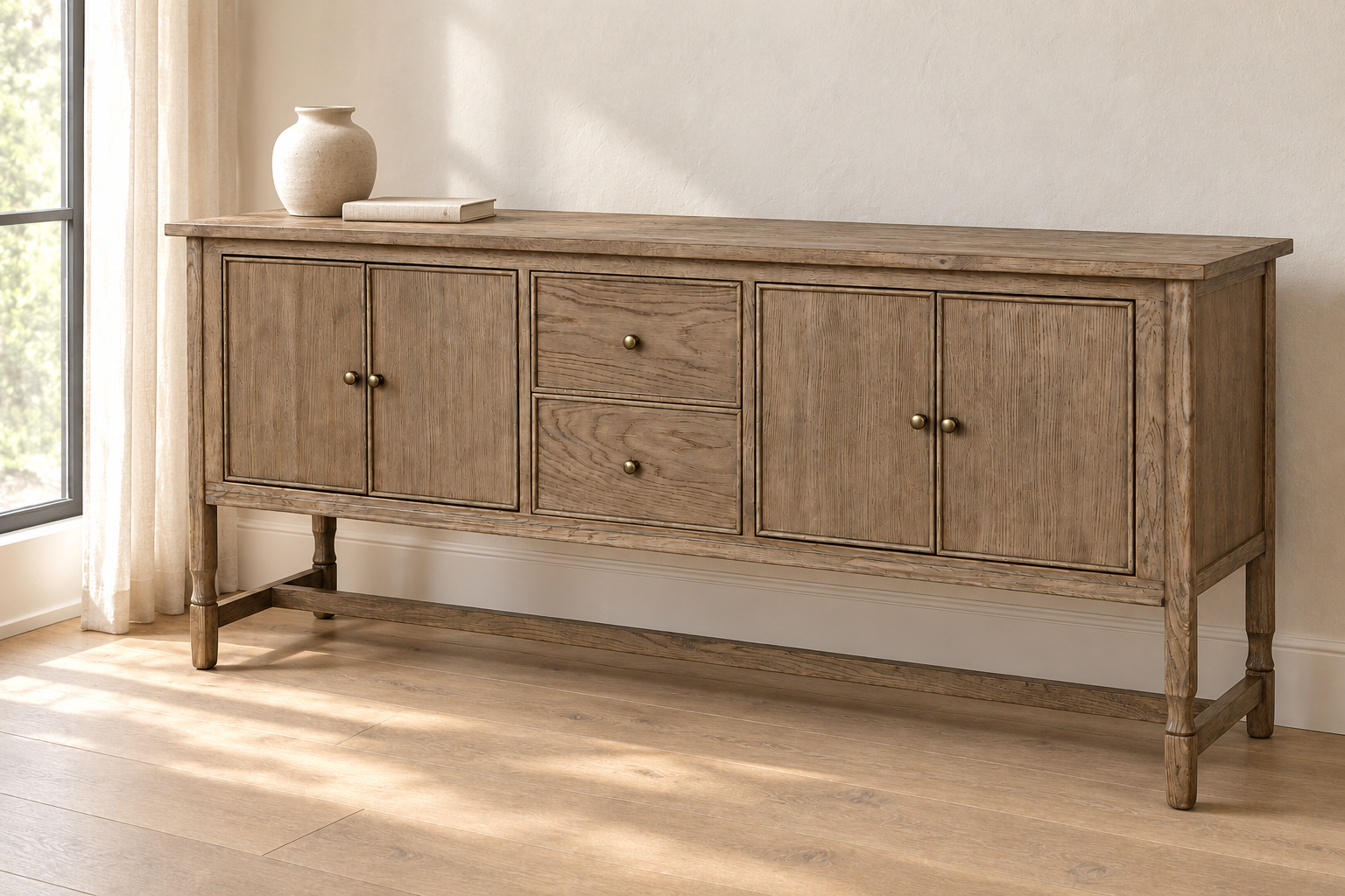 Redford 180cm White Oak Sideboard - Image 3