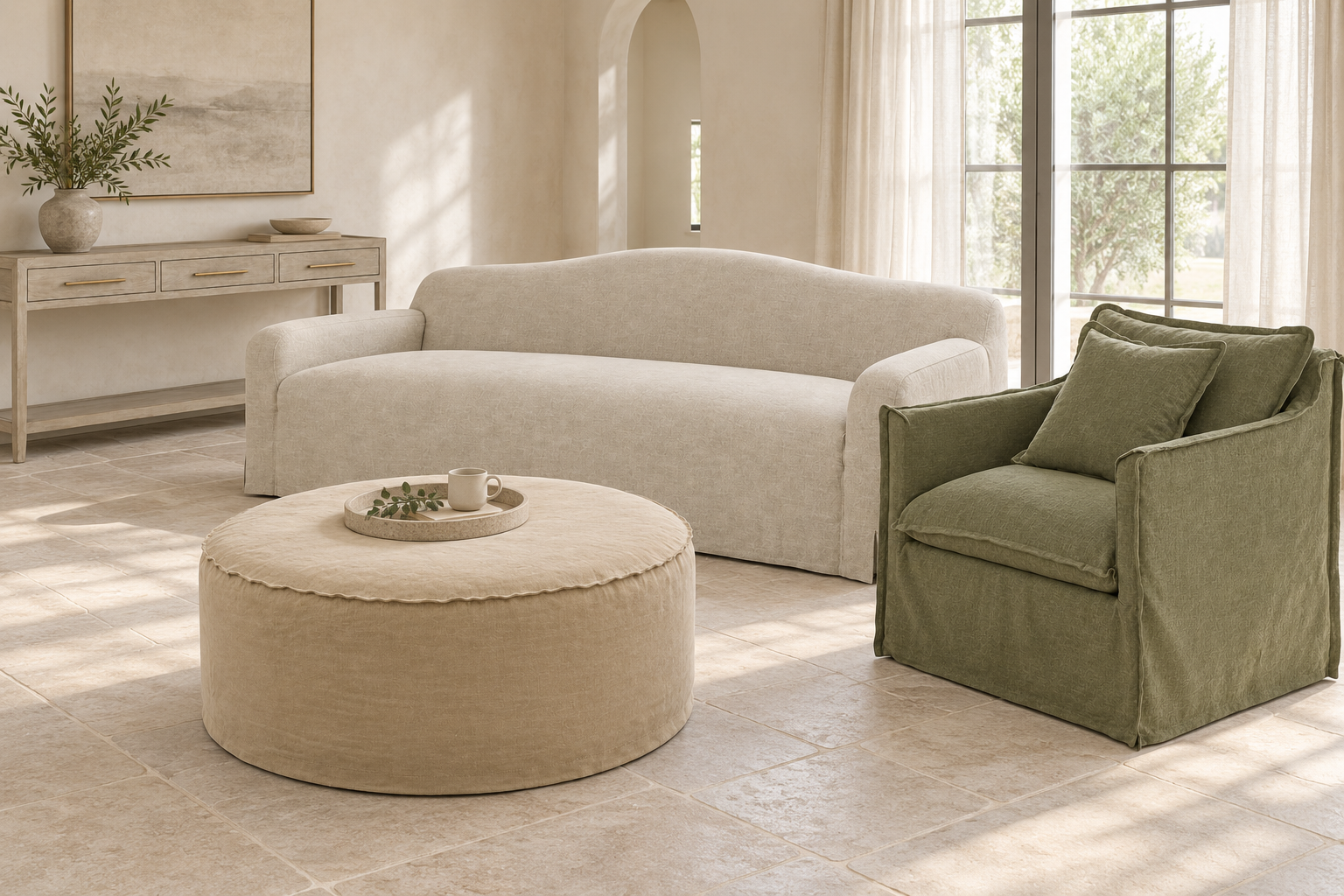 Oona Round Ottoman - Image 4